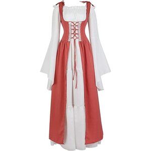 Medieval Victorian Long Dress Cosplay Irish Costume Halloween Viking English NWT